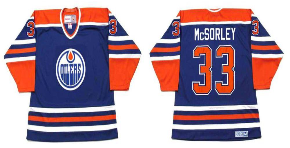 2019 Men Edmonton Oilers #33 McSorley Blue CCM NHL jerseys